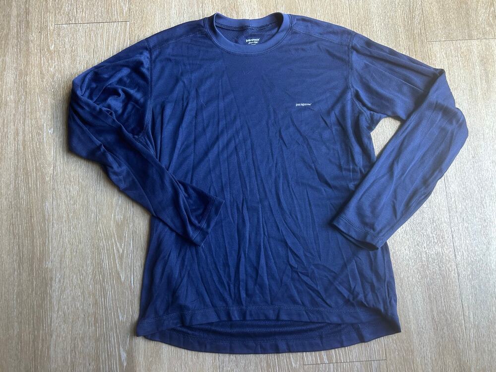 Patagonia Capilene Long Sleeve Performance active Shirt Blue outdoor Thermal